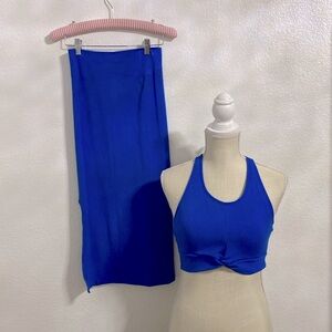 2pc Fabletics Royal Blue Ribbed outfit